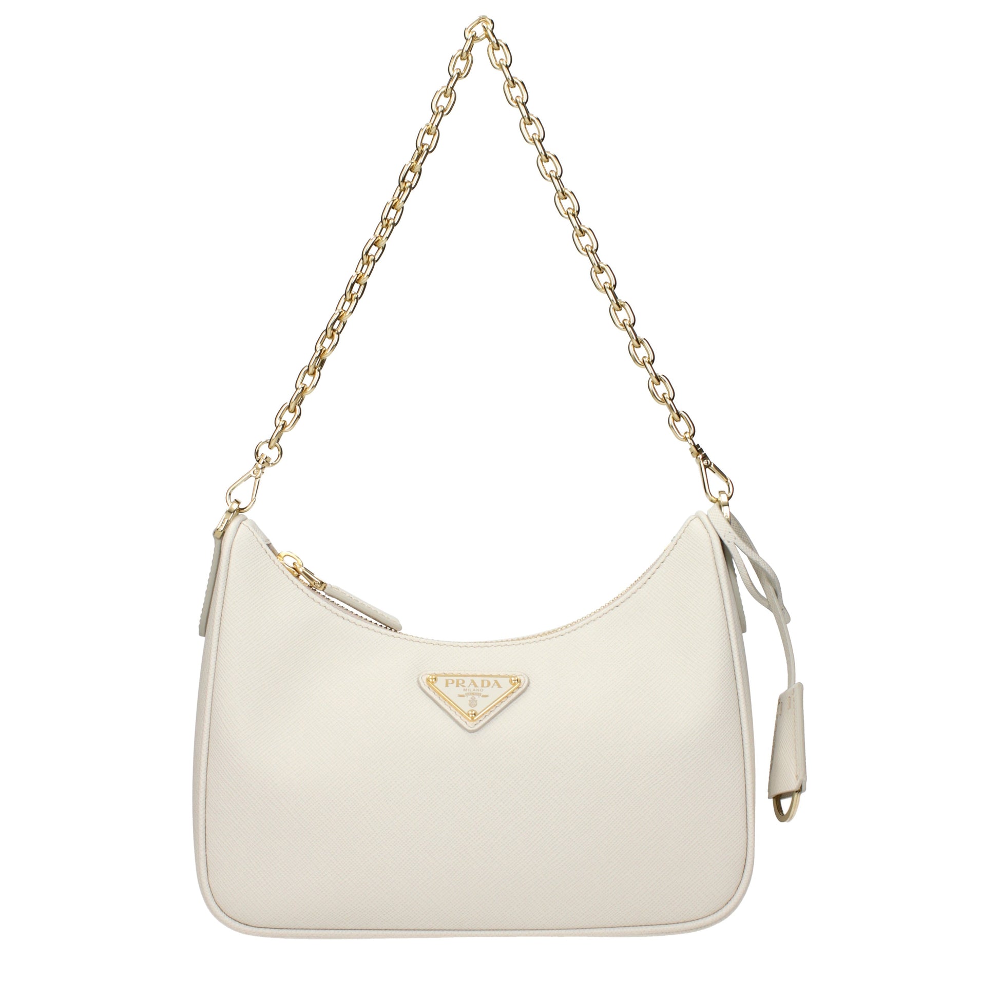Prada Shoulder Bags Women Leather Beige/Talc