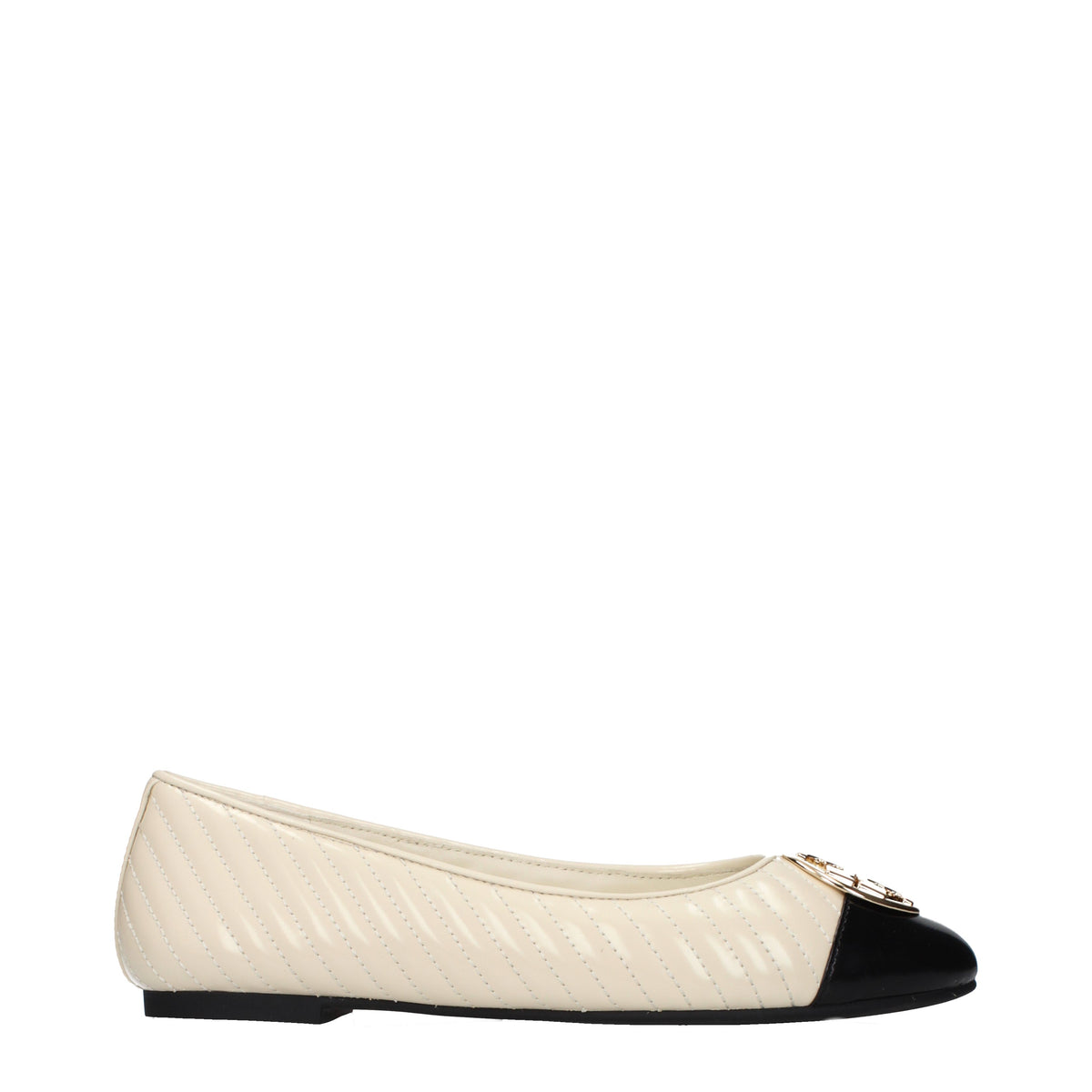 Tory Burch Ballet Flats Women Leather Beige/Light Cream