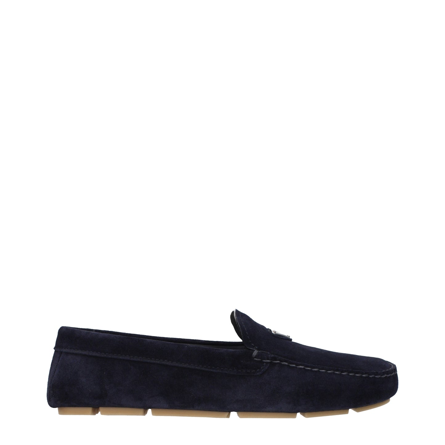 Prada Men's Loafers in Suede Blue/Midnight Blue