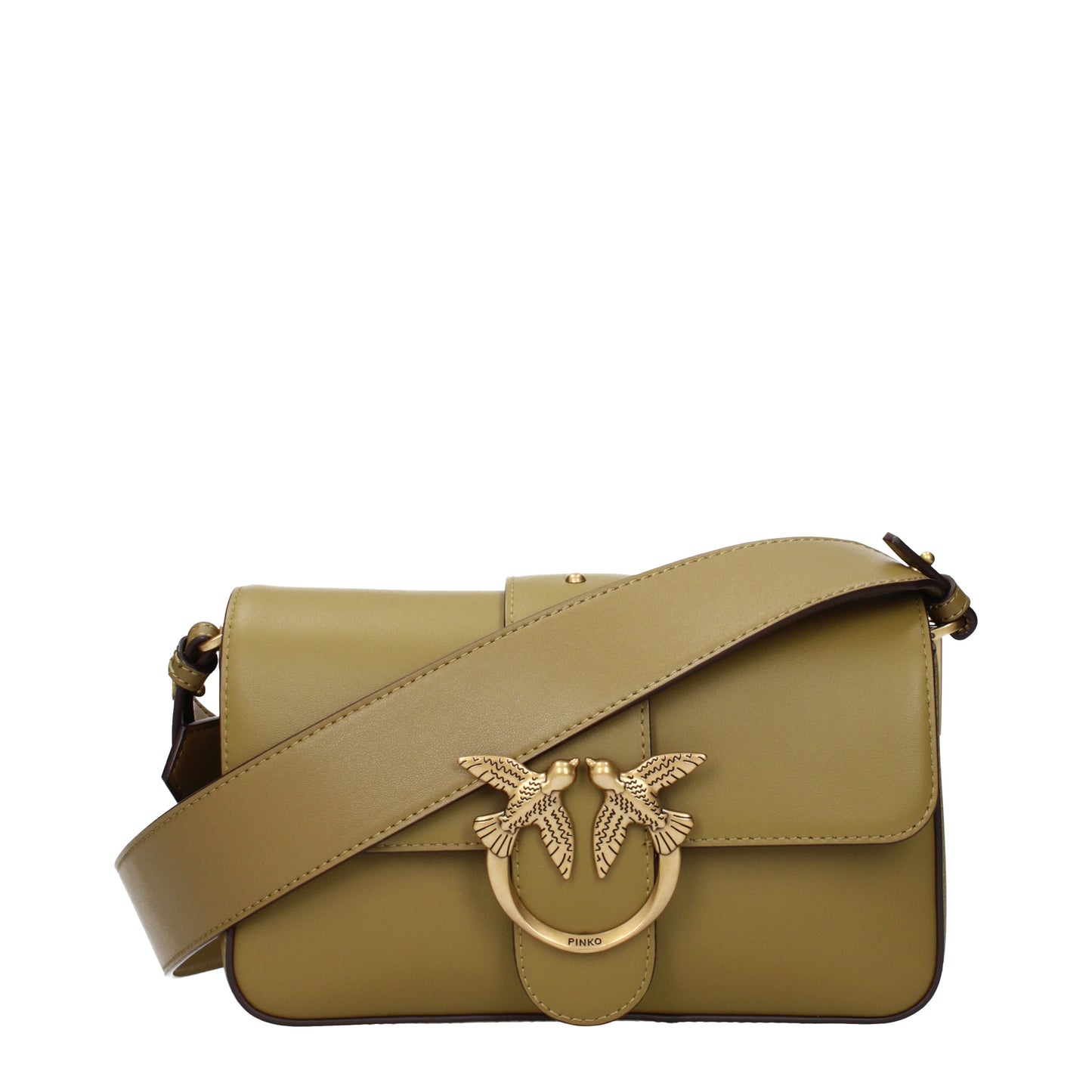 Pinko Crossbody Bags Women Leather Green/Kangaroo