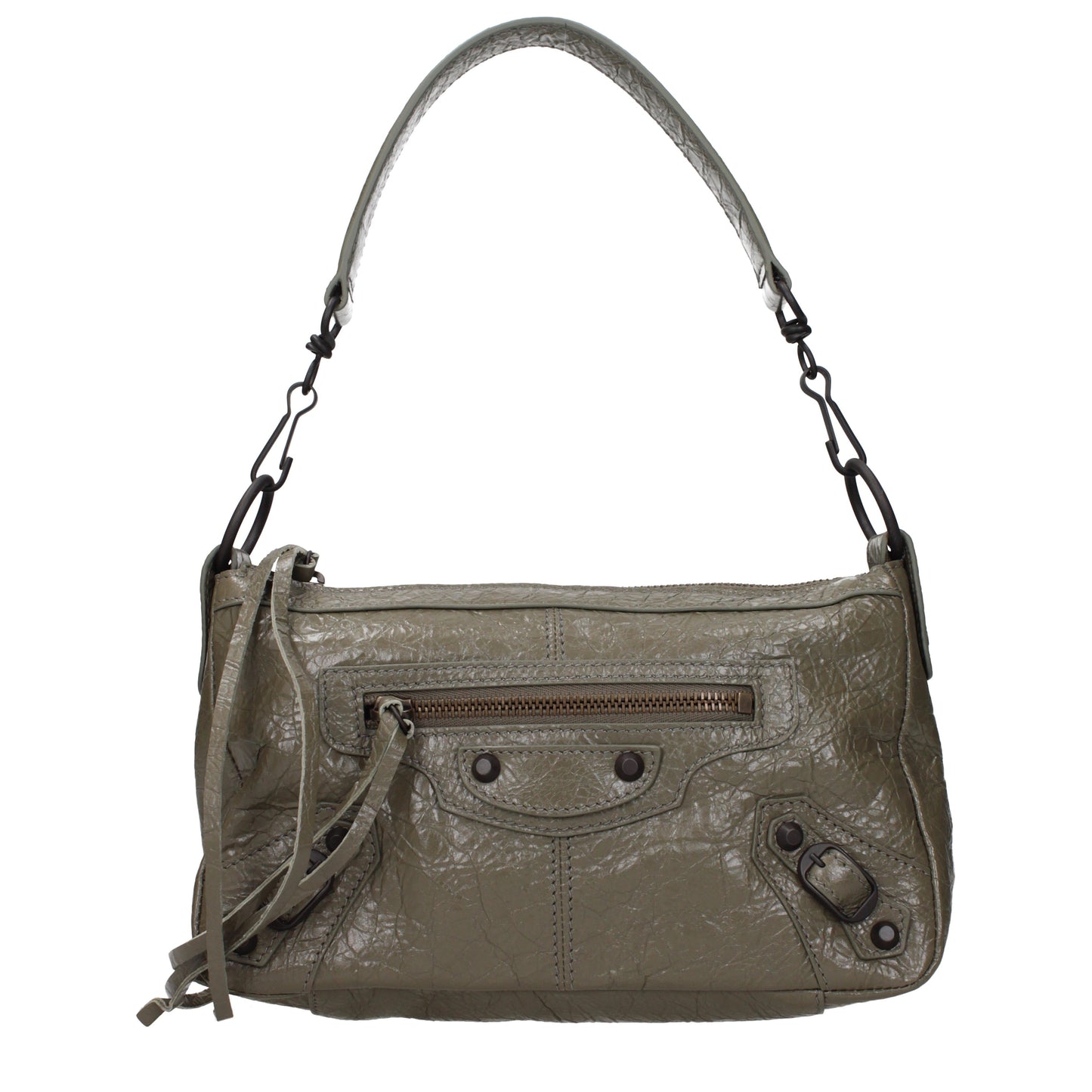 Balenciaga Handbags Women Leather Green/Military Green