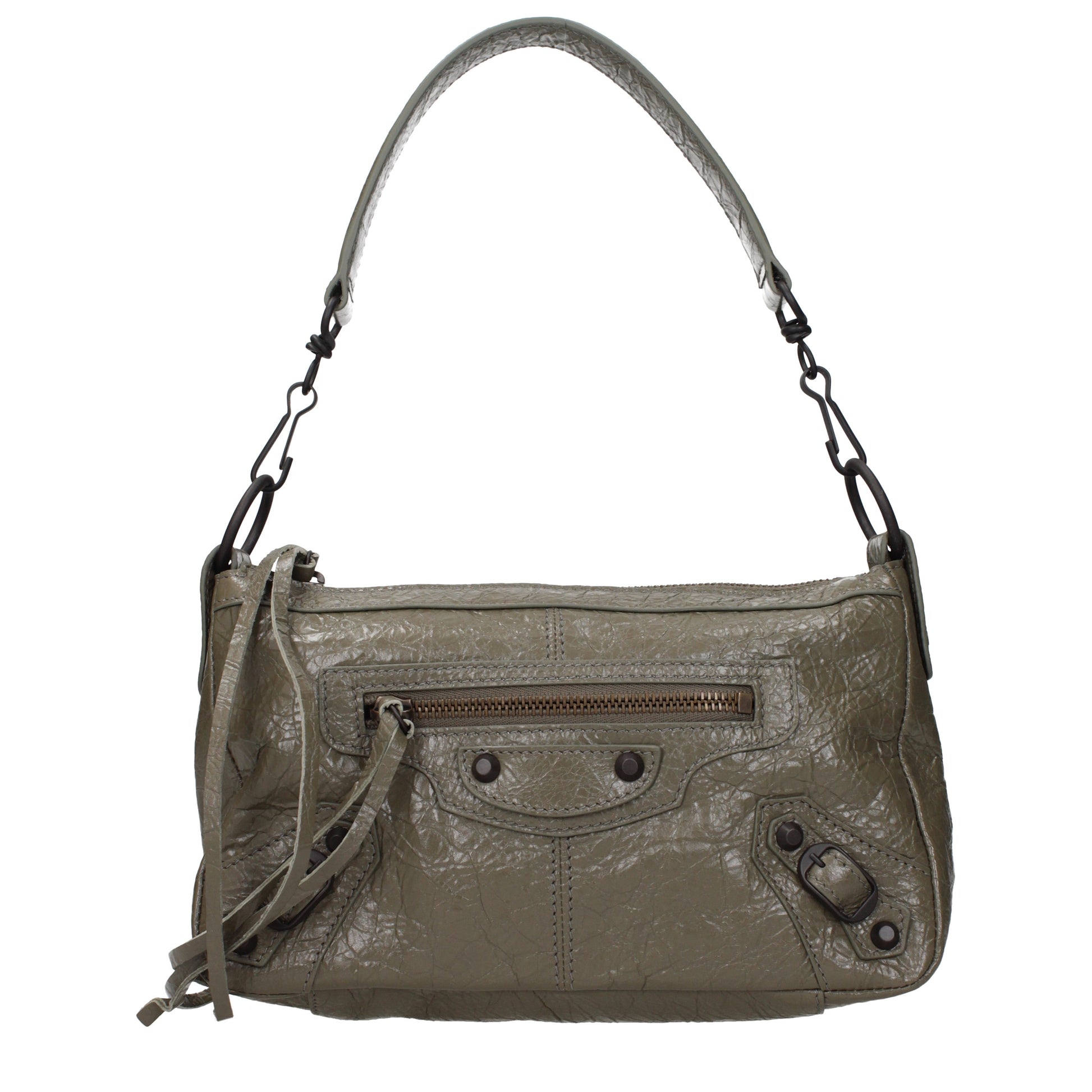 Balenciaga Handbags Women Leather Green/Military Green
