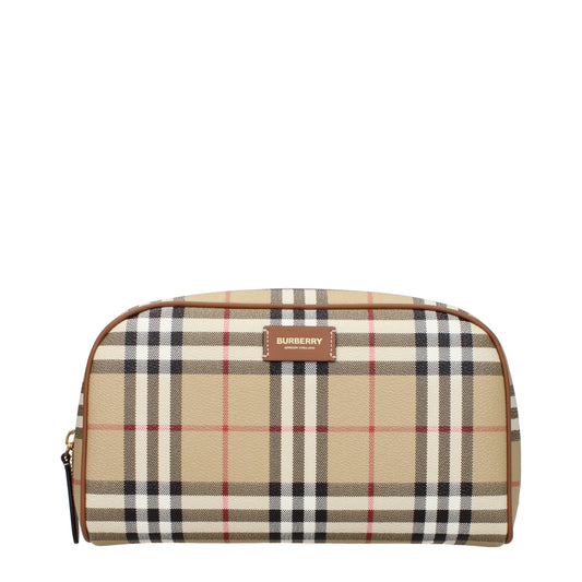 Burberry Beauty Case Women Fabric  Beige/Light Brown