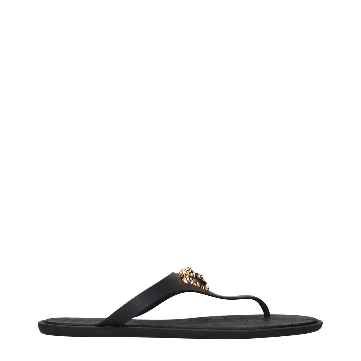 Versace Flip Flops Women Rubber Black