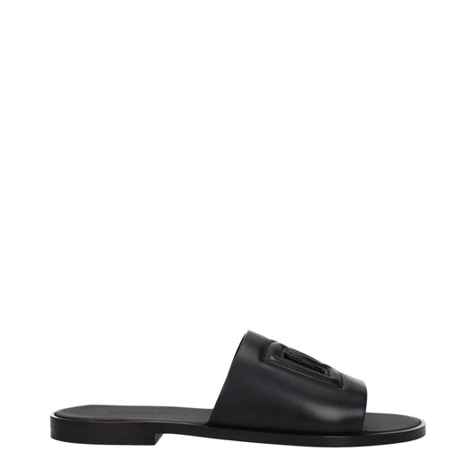 Dolce&Gabbana Slippers and Clogs Men Leather Black