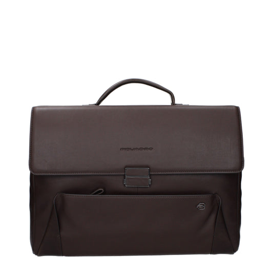Piquadro Work Bags Men Leather Brown/Dark Brown