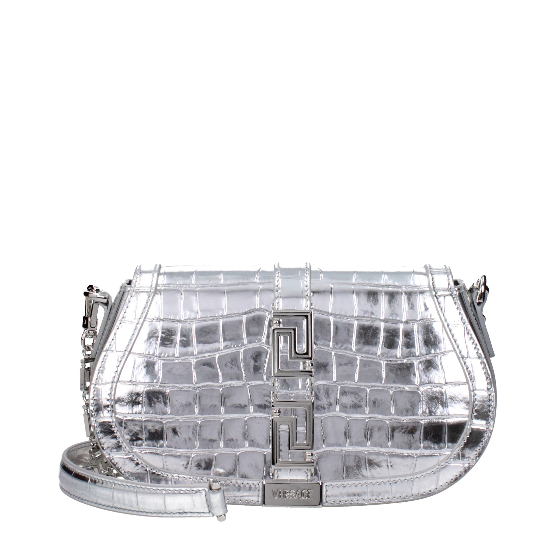 Versace Shoulder Bags Women Leather Silver