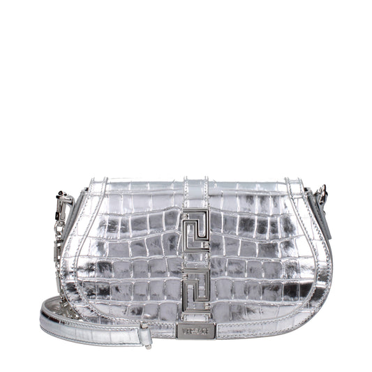 Versace Shoulder Bags Women Leather Silver
