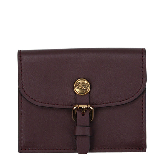Etro Coin Purses Women Leather Red/Burgundy
