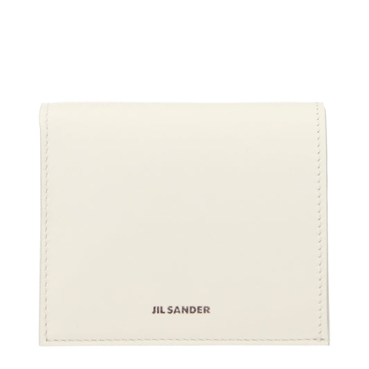 Jil Sander Wallets Women Leather White/Eggshell