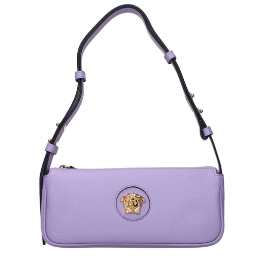 Versace Shoulder Bags Women Leather Violet/Lilac