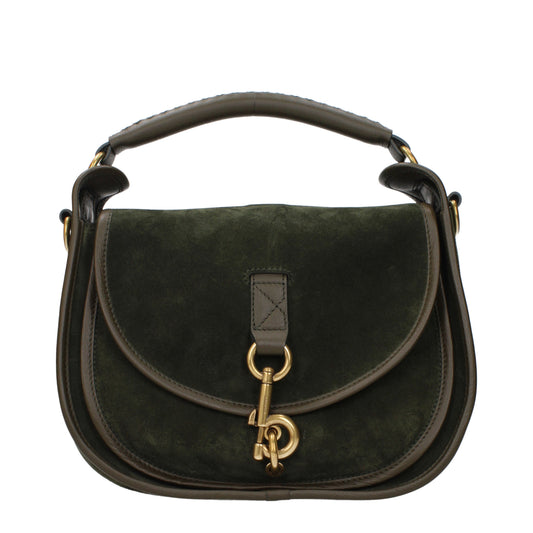 Burberry Handbags Men Suede Green