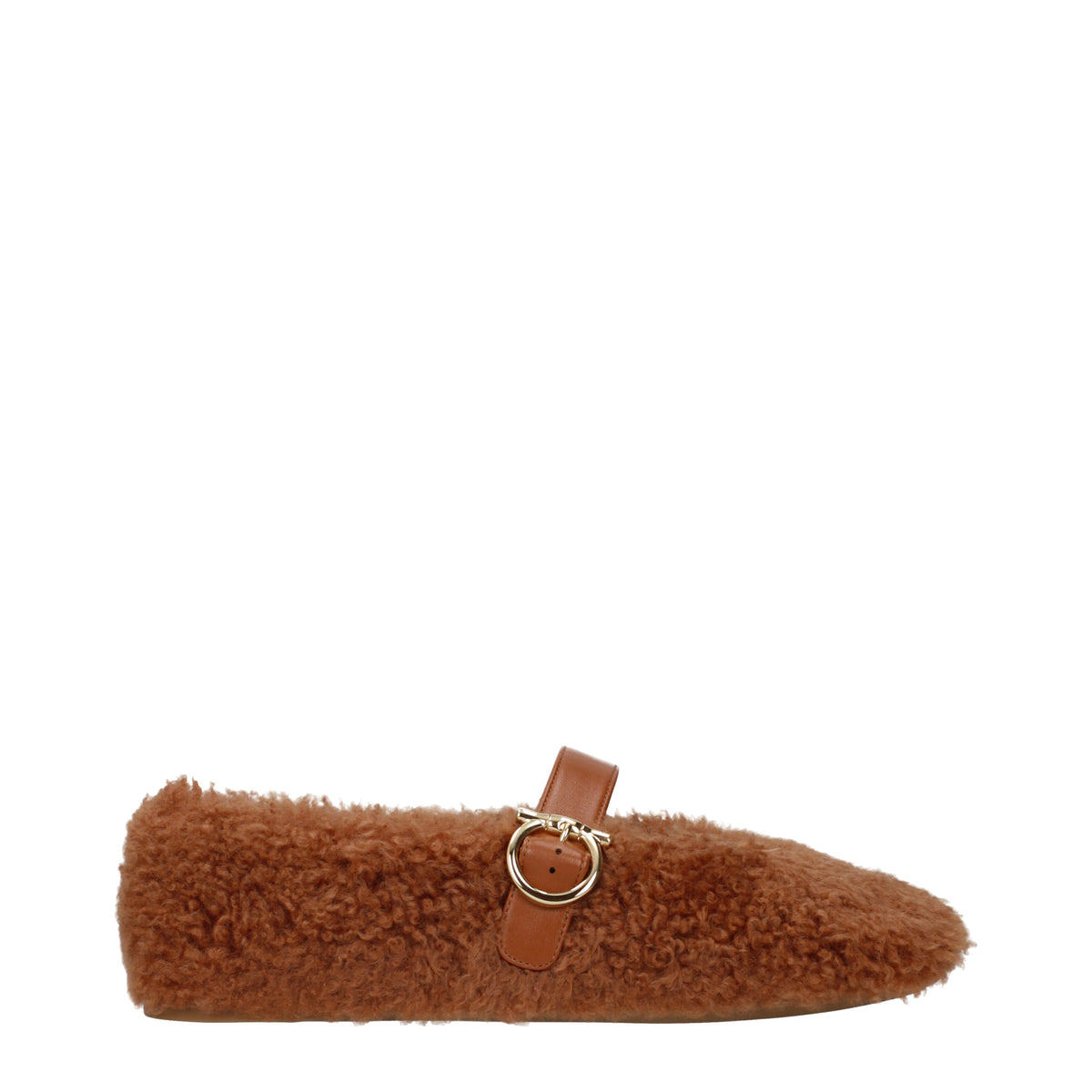 Ferragamo Ballet Flats Women Fur  Brown/Cedar