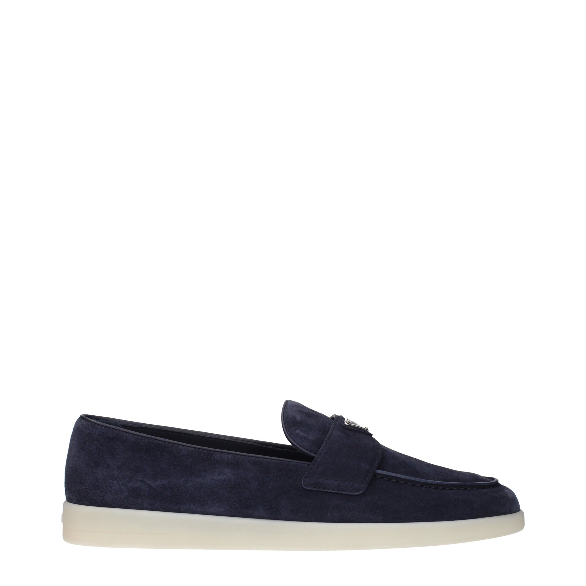 Prada Loafers Men Suede Blue