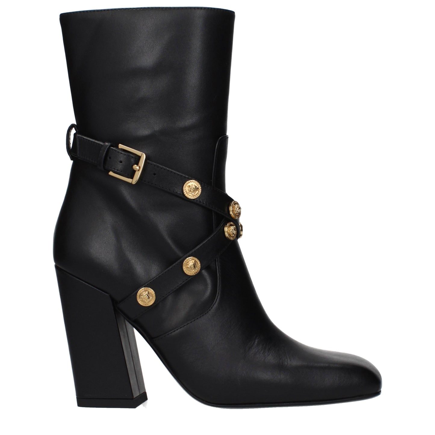 Versace Ankle Boots Women Leather Black