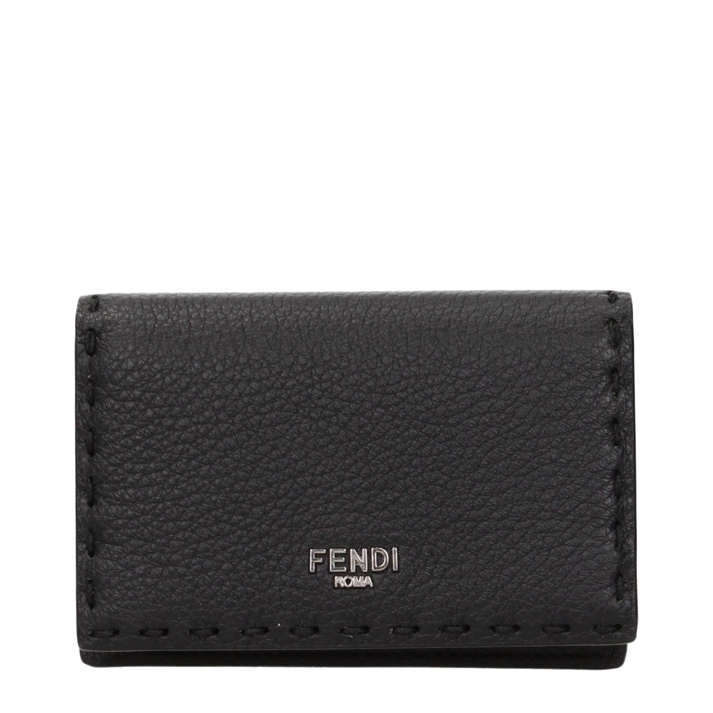 Fendi Document Holders Men Leather Black