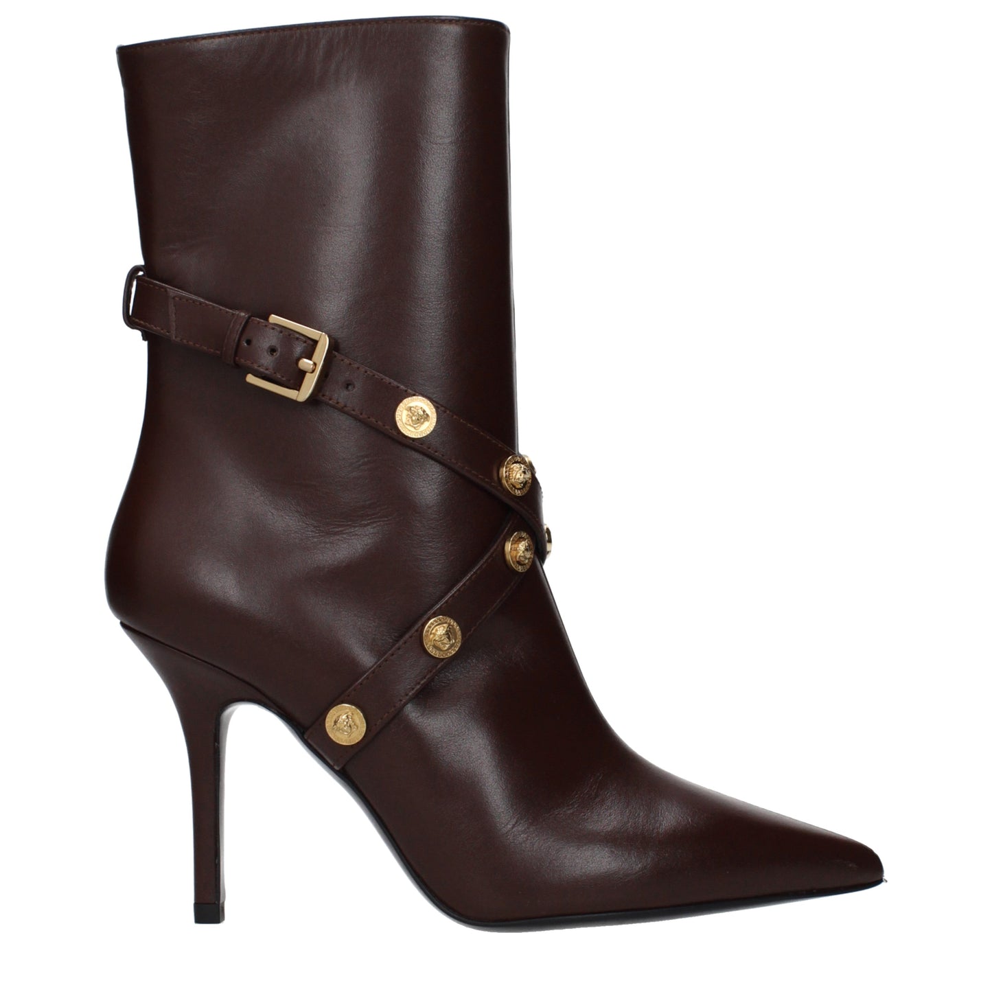 Versace Ankle Boots Women Leather Brown/Chocolate