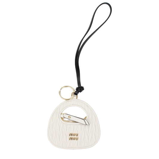 Miu Miu Keychain Women Leather White