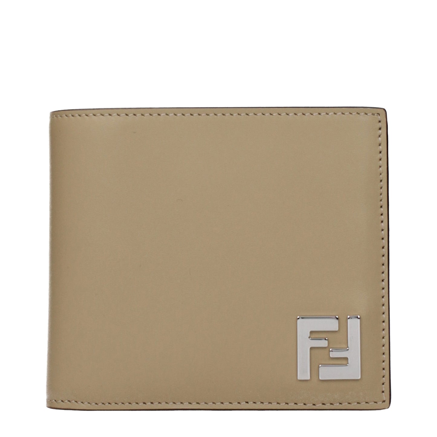 Fendi Wallets Men Leather Beige/Sand