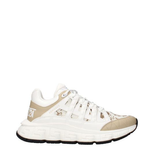 Versace Sneakers Men Fabric  White/Light Sand