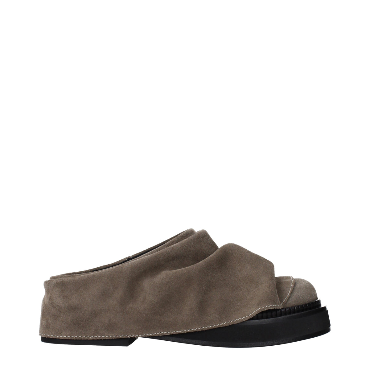 The Attico Slippers and Clogs Women Suede Gray/Taupe