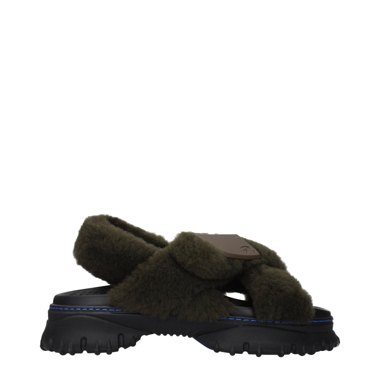 Burberry Slippers and Clogs Women Fur  Green/Lake
