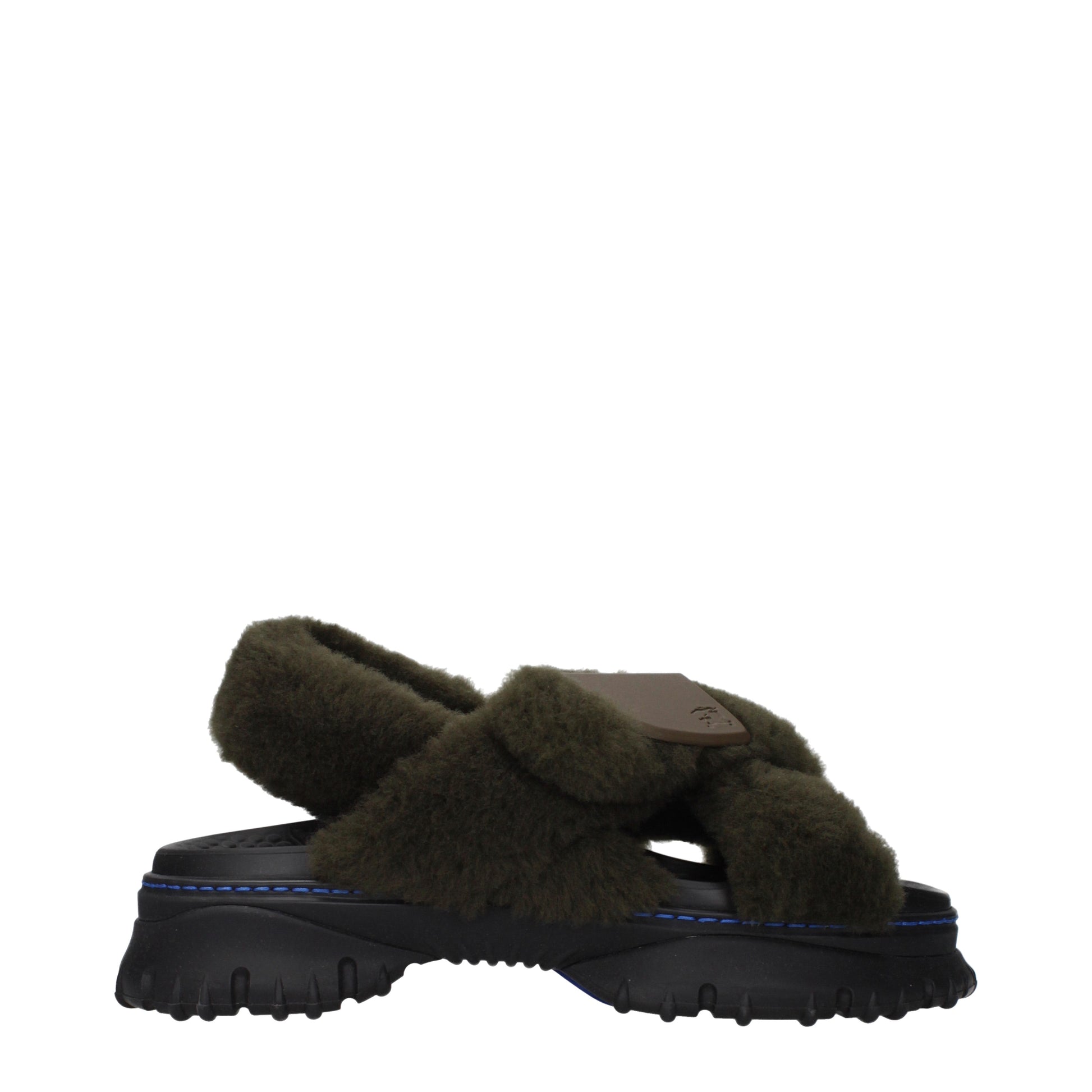 Burberry Slippers and Clogs Women Fur  Green/Lake