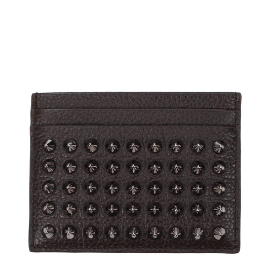 Louboutin Document Holders Men Leather Brown/Coffee