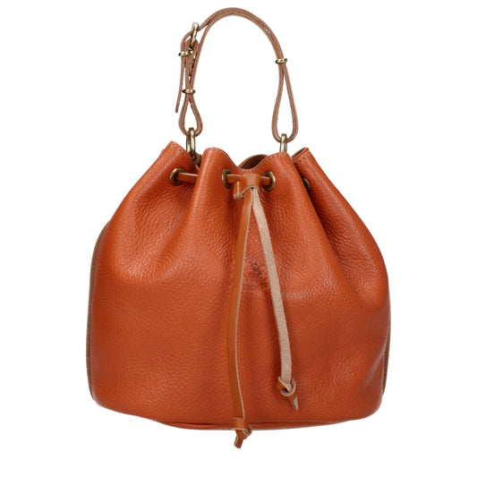 Il Bisonte Handbags Women Leather Orange/Caramel