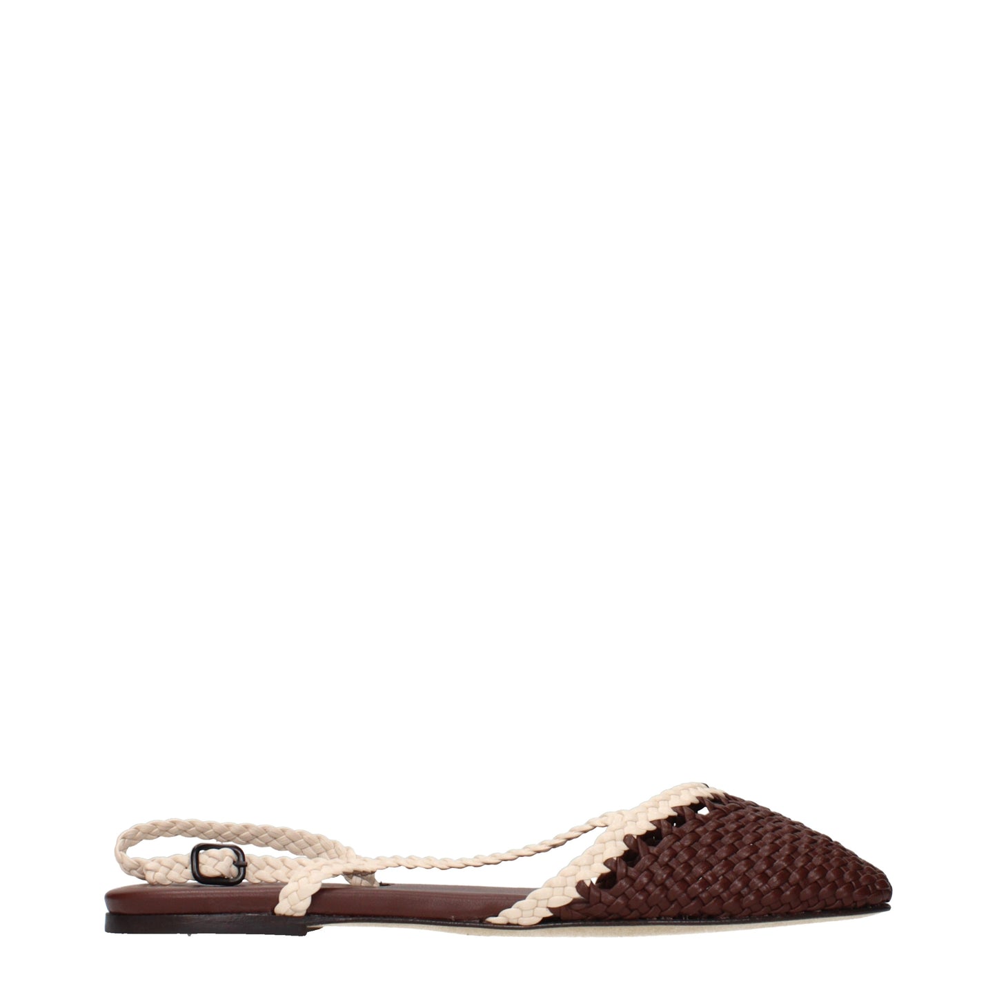 Hereu Sandals Women Leather Brown/Ivory