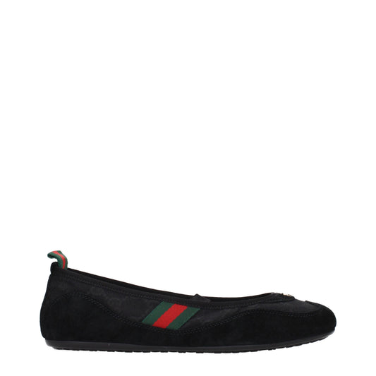 Gucci Ballet Flats Women Fabric  Black