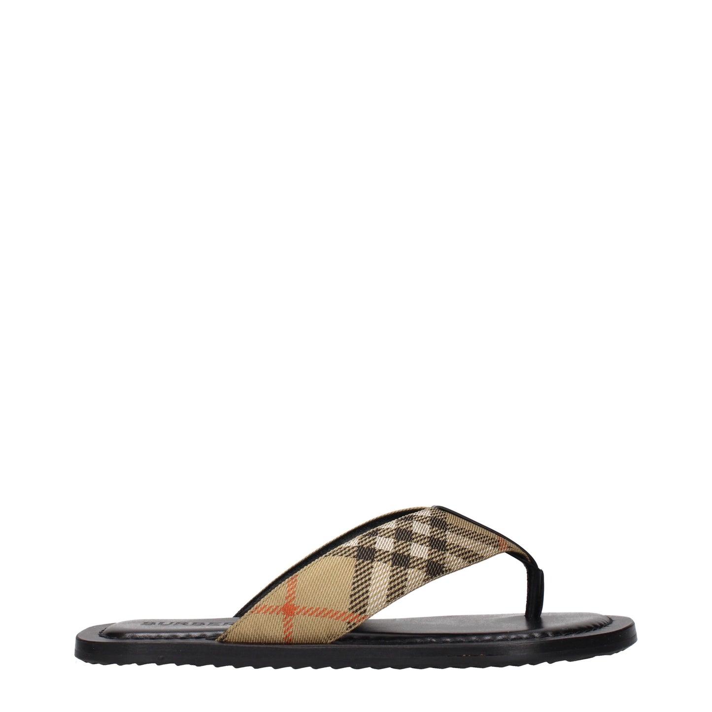 Burberry Flip Flops Men Fabric  Beige/Black
