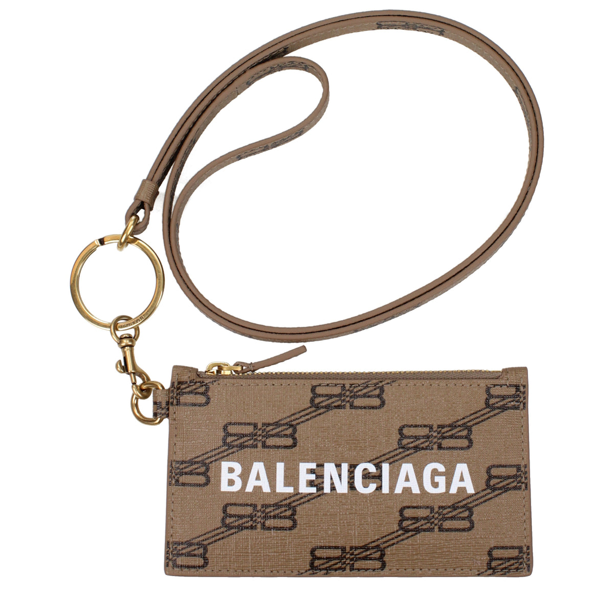 Balenciaga Coin Purses Men Fabric  Beige/Brown