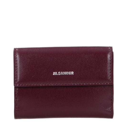 Jil Sander Wallets Women Leather Red/Dark Orchid