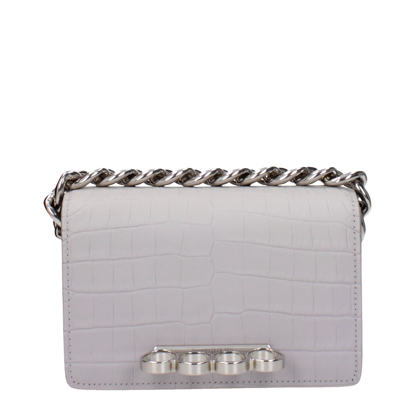 Alexander McQueen Handbags Women Leather Gray/Light Grey