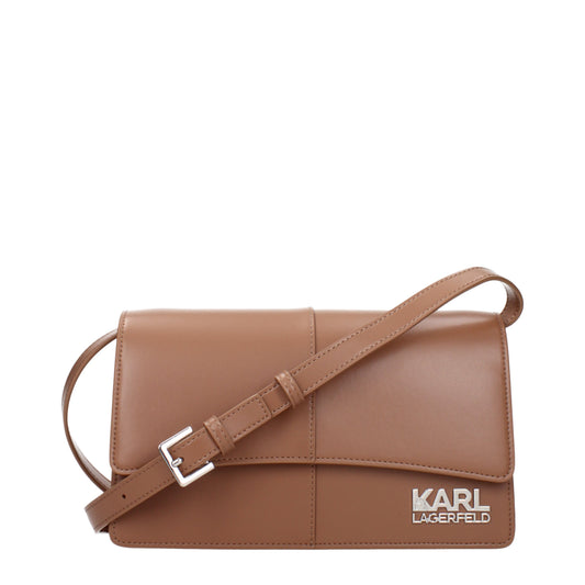 Karl Lagerfeld Crossbody Bags Women Polyurethane Brown/Land