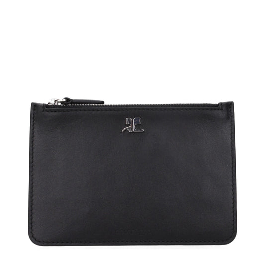 Courrèges Coin Purses Women Leather Black