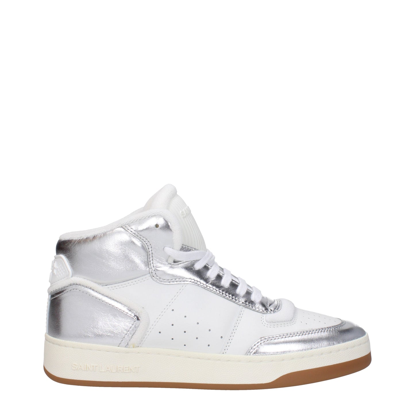 Saint Laurent Men's Sneakers in Leather White/Silver