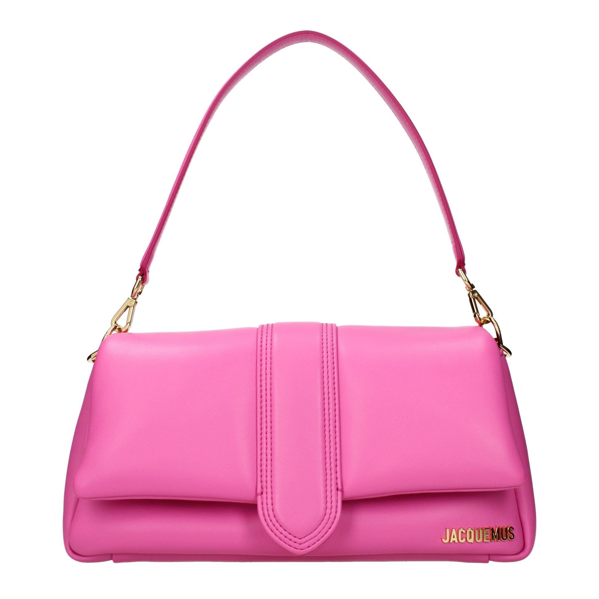 Jacquemus Shoulder Bags Women Leather Fuchsia/Neon Pink