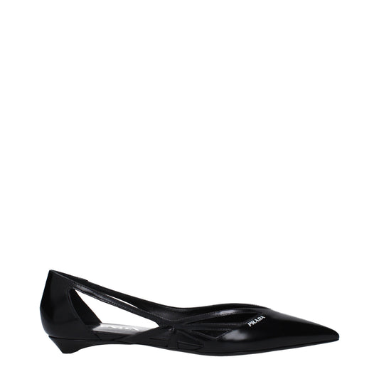 Prada Ballet Flats Women Leather Black