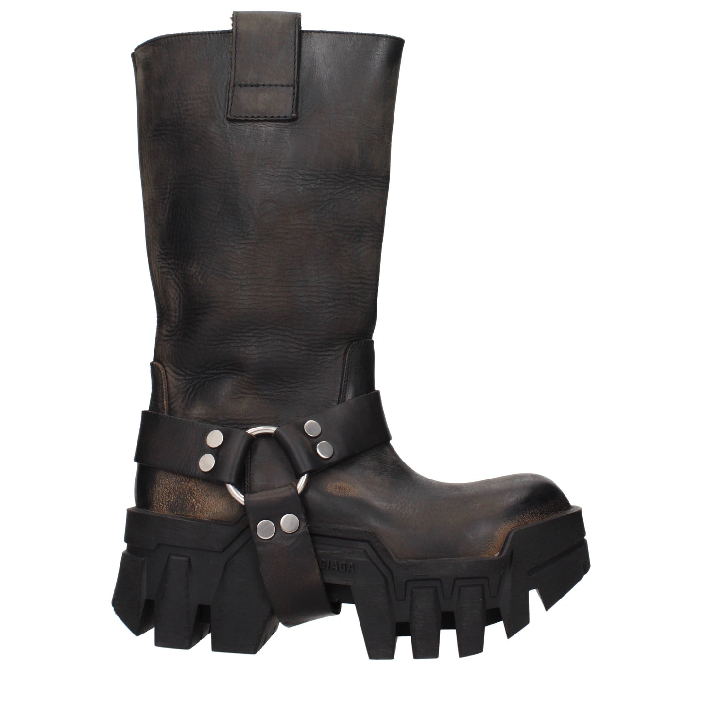 Balenciaga Ankle Boots Women Leather Black