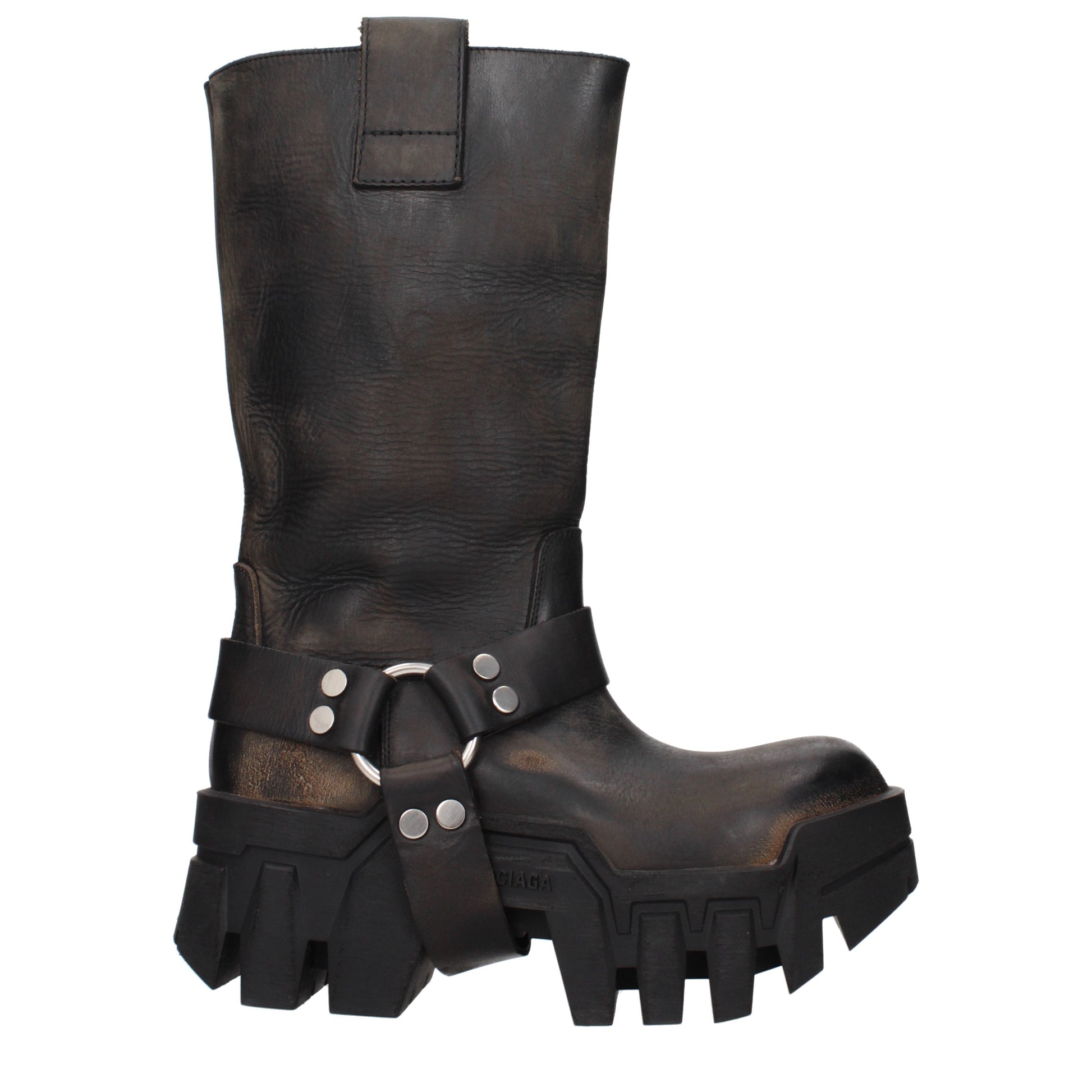 Balenciaga Ankle Boots Women Leather Black