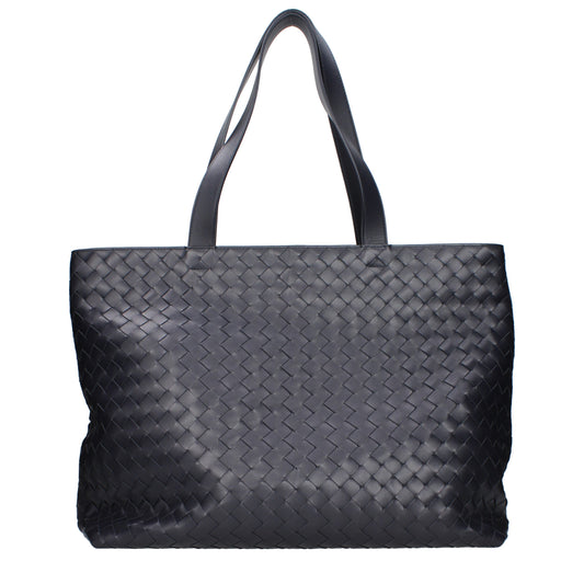 Bottega Veneta Shoulder Bags Men Leather Blue/Midnight Blue