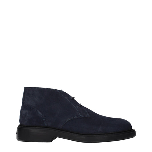 Hogan Ankle Boots Men Suede Blue