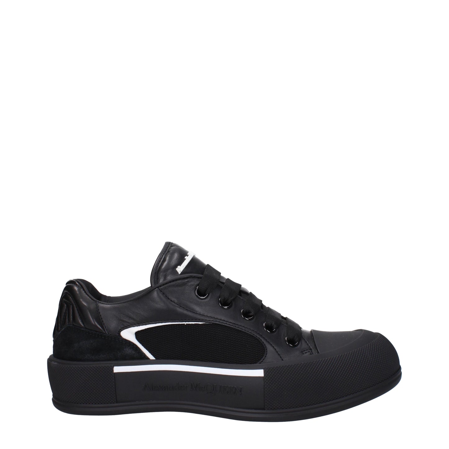 Alexander McQueen Men's Sneakers in Leather Black/White