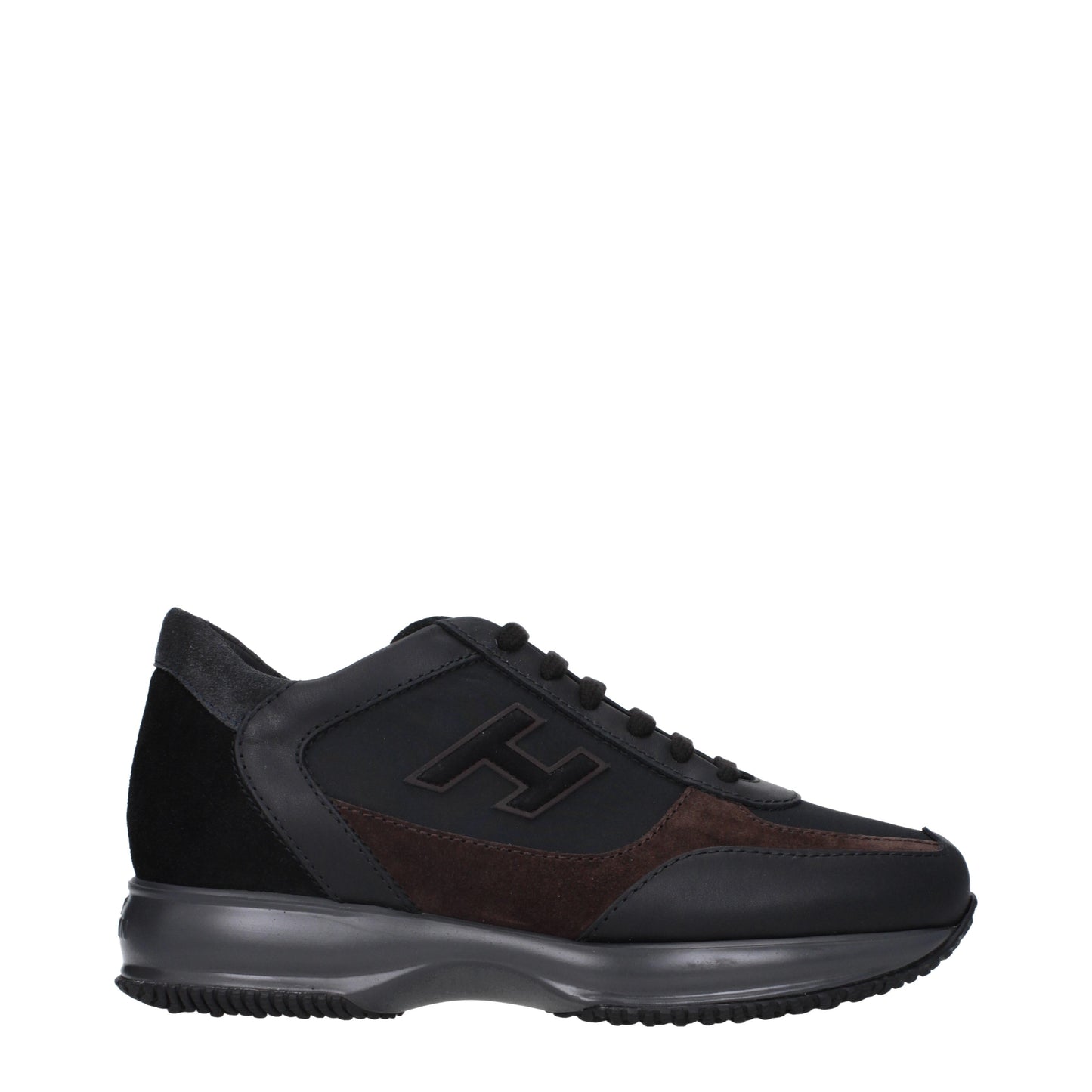 Hogan Men's Sneakers in Fabric  Black/Brown