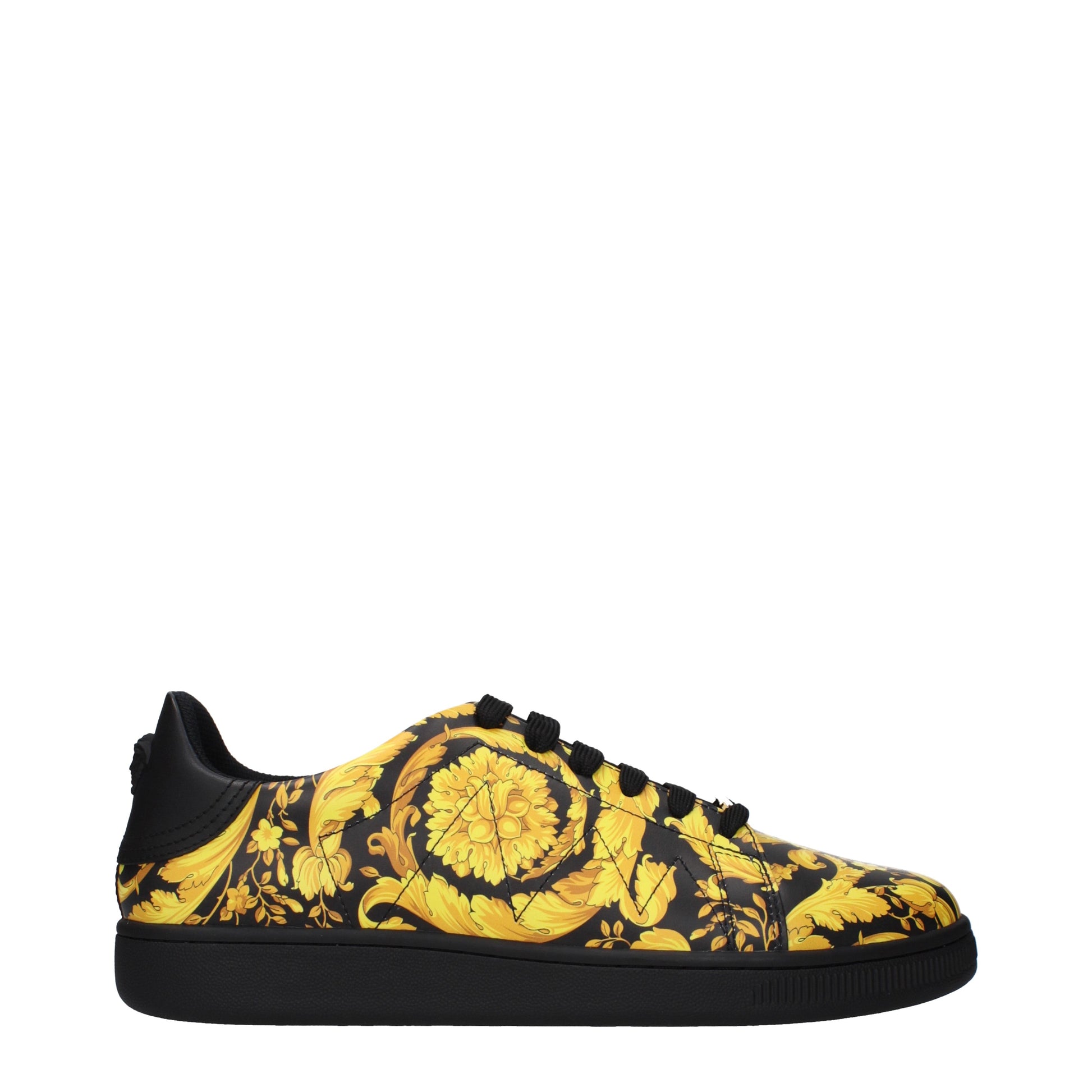 Versace Sneakers Men Leather Black/Yellow