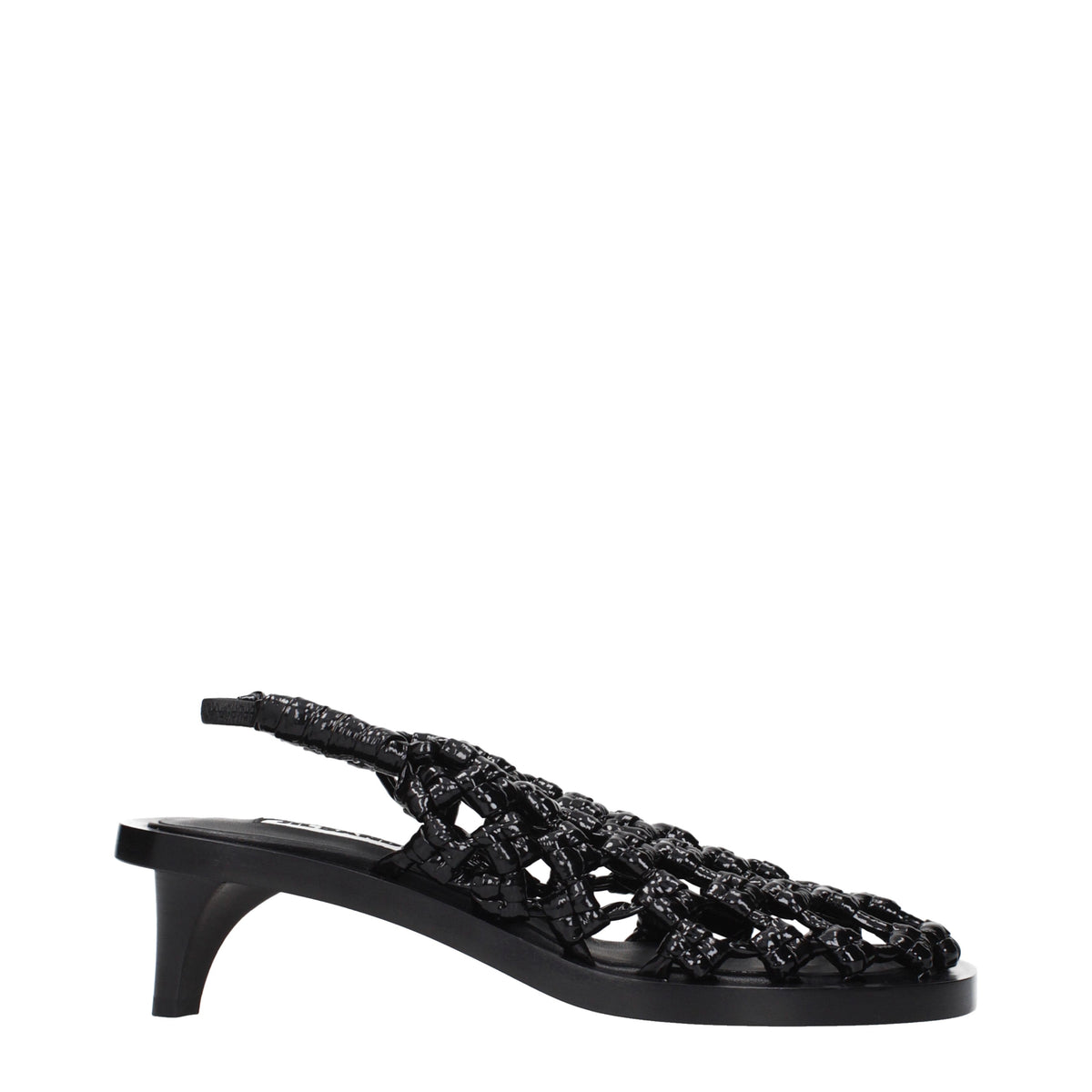 Jil Sander Sandals Women Patent Leather Black