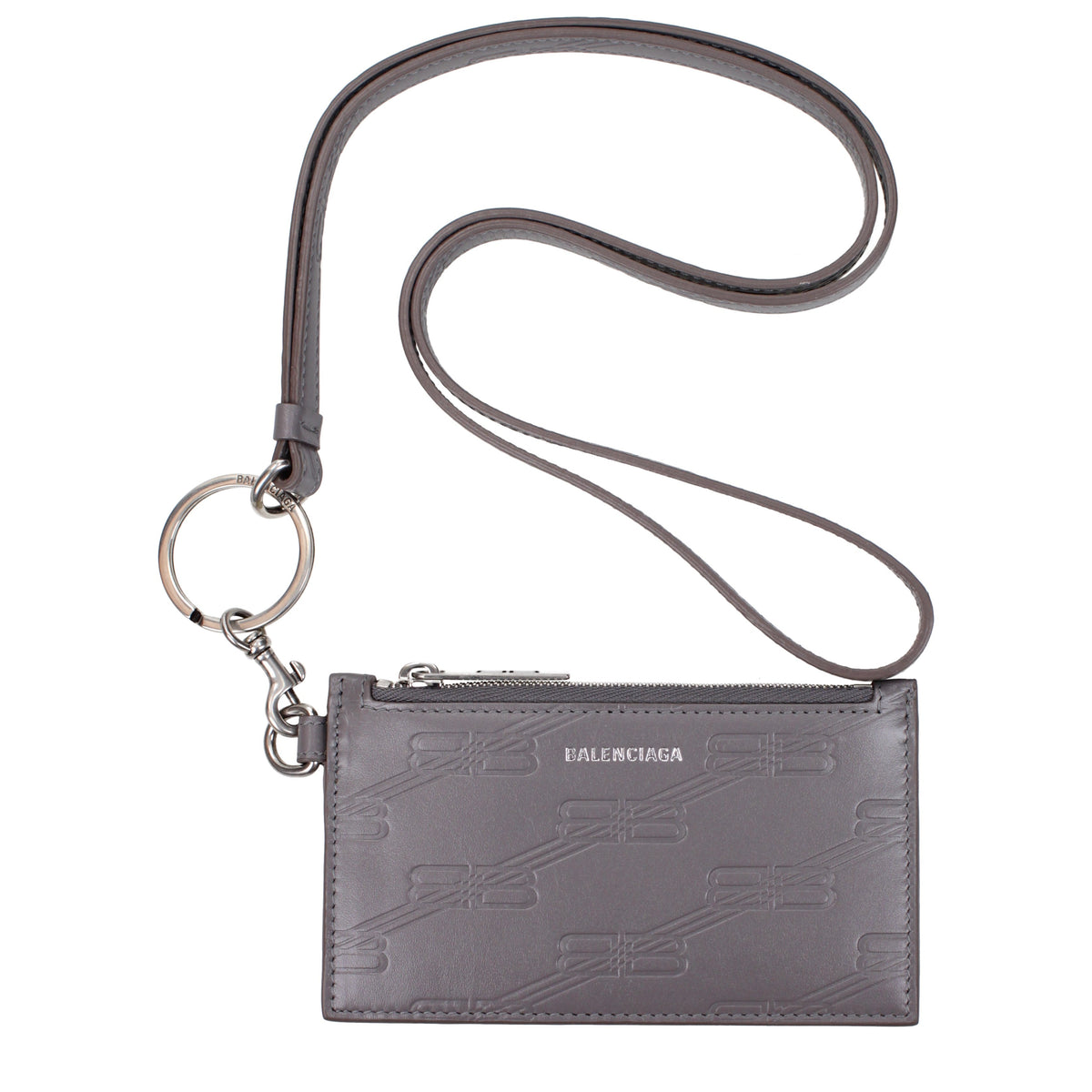 Balenciaga Coin Purses Women Leather Gray/Dark Grey