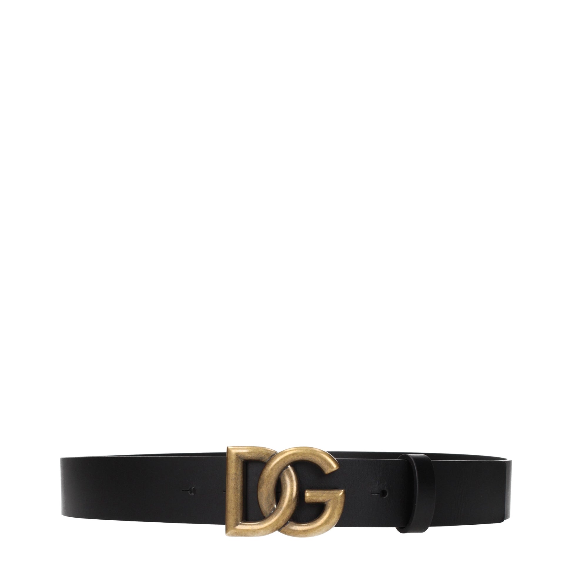Dolce&Gabbana Belts Men Leather Black/Antique Gold